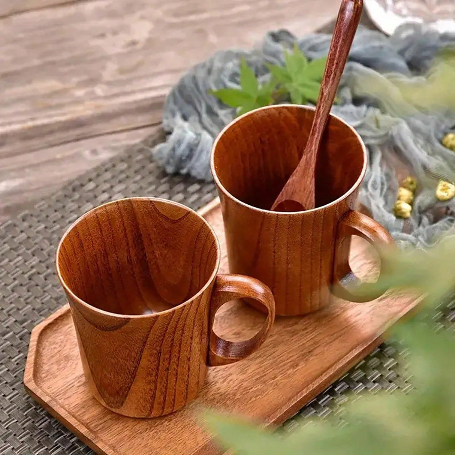 Japansicherer Jujube-Holzbecher für Tee und Kaffee in Braun - Bild 3