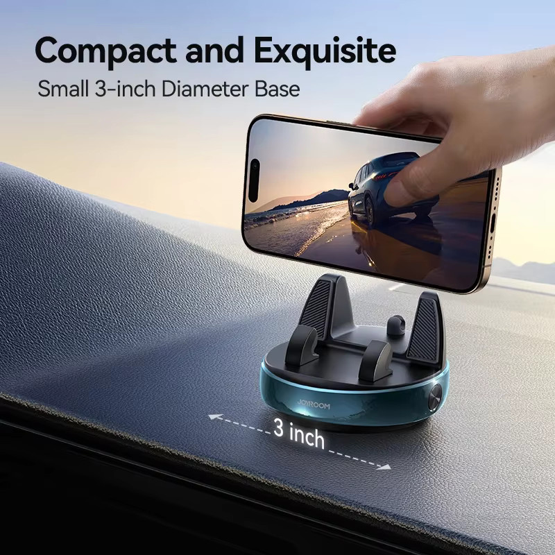 Joyroom Armaturenbrett-Autotelefonhalterung in Silber für 4,7-7 Zoll Smartphones mit 360 Grad Rotation und Einhandbedienung - Bild 4