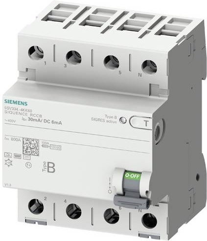 Siemens 5SV3347-4KK60 Fehlerstrom-Schutzschalter RCD in Weiß - Bild 1