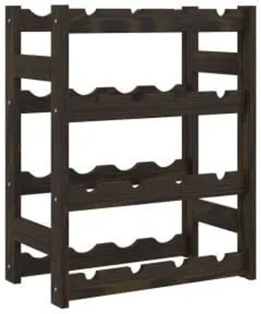 VidaXL Weinregal aus massivem Kiefernholz in Schwarz für 16 Flaschen, rustikales Standregal B: 54 cm, T: 25 cm, H: 54 cm - Bild 1