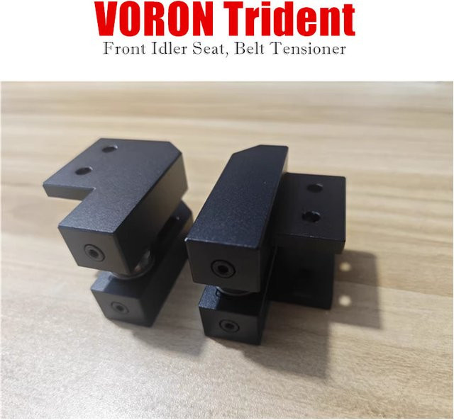 SEEJIE 2er-Set DIY VORON Trident CNC Vollmetall-Frontspannrollen und Riemenspanner für 3D-Drucker in Schwarz - Bild 1