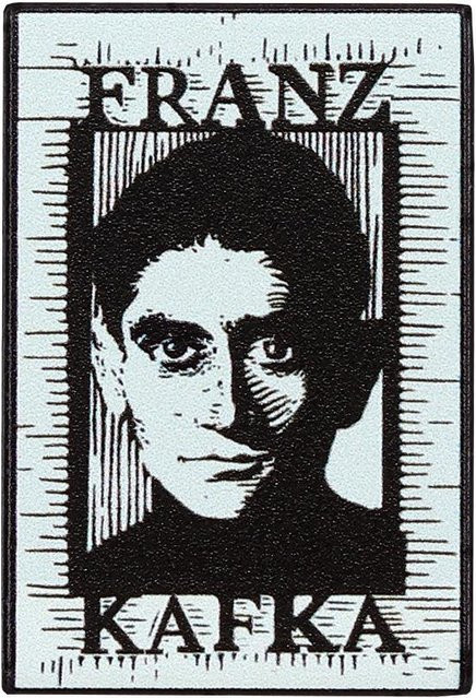 Franz Kafka Porträt Emaille Anstecker, Brosche, schwarz, Unisex - Bild 1