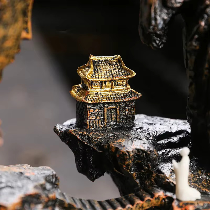 MINIDEAL Zen Buddha Rückfluss-Räuchergefäß aus Harz in Braun für deine Wohnkultur - Bild 4