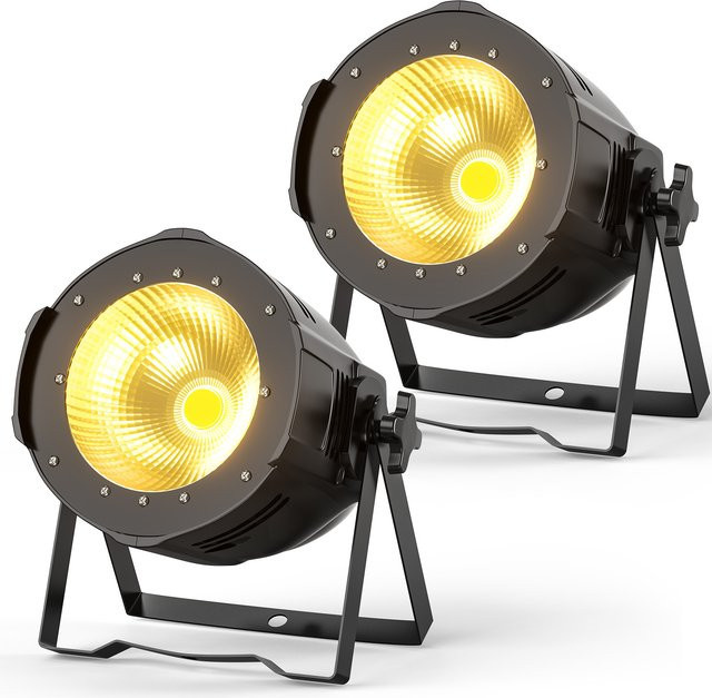 U'King 2er-Set 100W COB LED Par Licht aus Aluminium mit DMX-Steuerung in Warmweiß und Kaltweiß für DJ, Konzert und Party - Bild 1