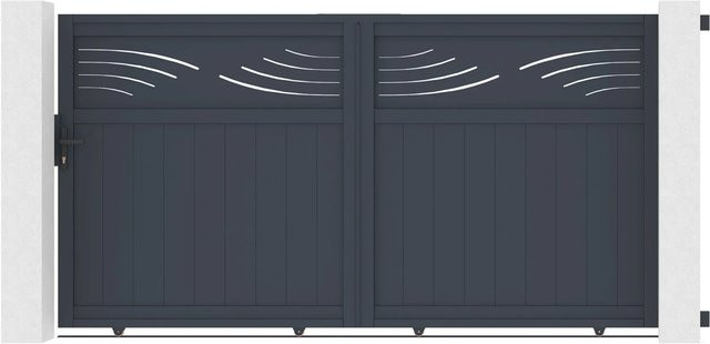 Casanoov Elektrisches Schiebetor Halti aus Aluminium in Grau inklusive Schiebetorantrieb Ranger C300, Breite: 300 cm, Höhe: 160 cm - Bild 1
