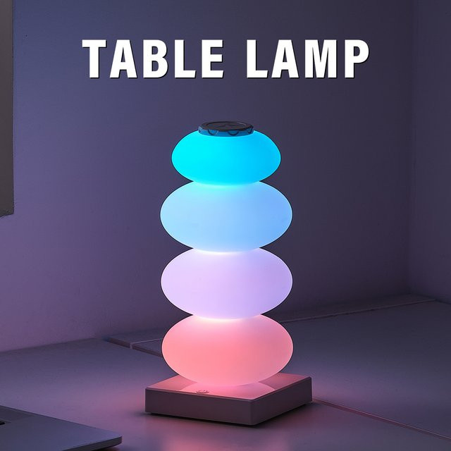 Topwinson LED RGB Tischlampe mit Touch-Schalter und 16 Farben für Schlafzimmer und Nachttisch, Multicolor, B/T/H: 27,0 x 11,5 x 11,5 cm - Bild 1