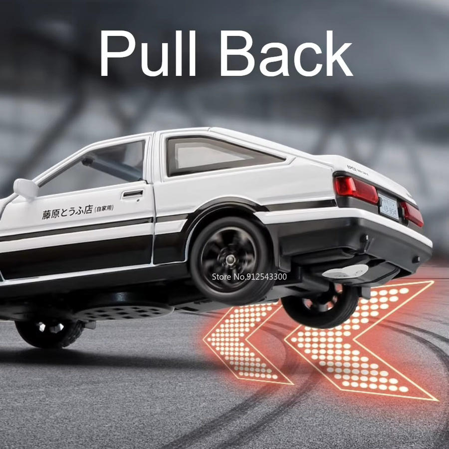 MAKEDA AE86 Klassische Film Auto Modell, 1:36, Metall, mit Licht und Sound - Bild 3