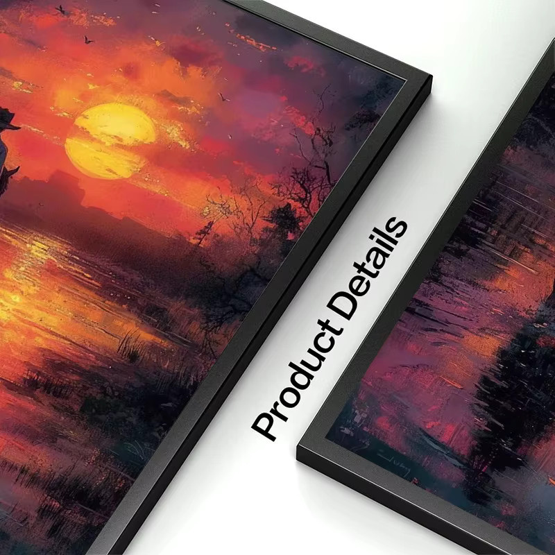 Potdemiel Leinwandgemälde Red Dead Redemption 2 Cowboy-Charakter Wandkunst Portrait - Bild 3