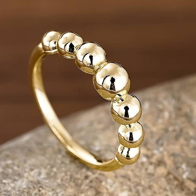 Huitan Beads Design Damenring, goldfarben - Bild 1