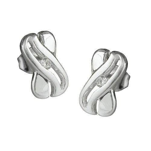 SIGO Ohrstecker X-Form, 925 Silber, Zirkonia, Unisex - Bild 1