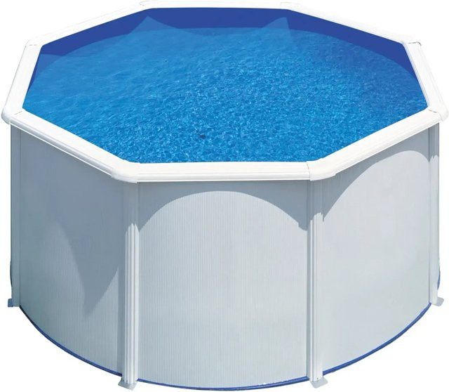 Gre Stahlwand-Pool Fidji Rund in Weiß und Blau Durchmesser: 240 cm, Höhe: 120 cm - Bild 1