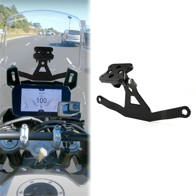 Xracingmoto Motorrad Telefonhalterung für Windschutzscheibe zur GPS Navigation, Schwarz, passend für Triumph Tiger 850 Sport und Tiger 900 GT Low/Pro/Rally Pro - Bild 1