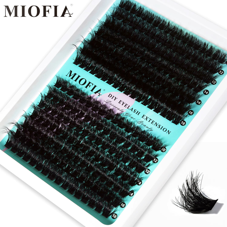 MIOFIA Cluster-Wimpern, Black, Natürlich, Unisex - Bild 6