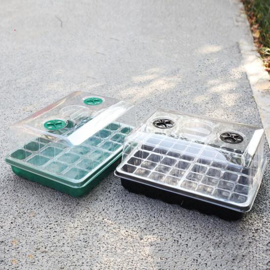 Amusedly Pflanzenanzuchtbox mit Feuchtigkeitskuppel aus Kunststoff, Transparent/Schwarz - Bild 5