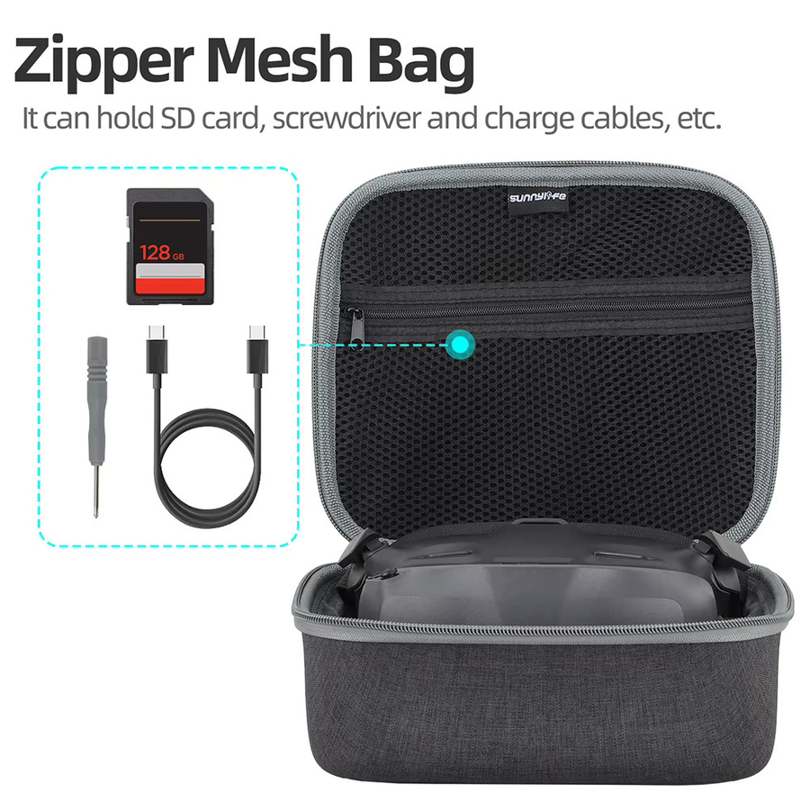 DJI NEO GOGGLES N3 Stoßfeste Schutzhülle und Tragetasche Organizer in Schwarz und Grau - Bild 5