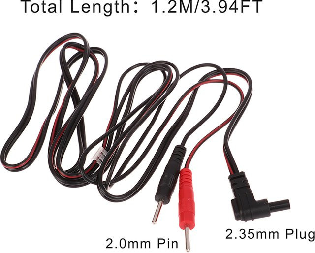 HNKMP Ersatz-Elektrodenkabel in Schwarz mit 2,35 mm Standard-Pin-Verbindung für TENS-Einheiten und Muskelstimulatoren - Bild 1