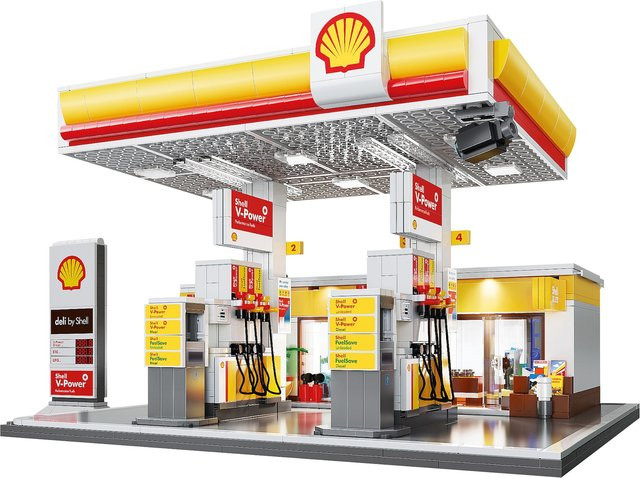 JAMARA CaDA Shell Tankstelle mit Shop und Waschanlage Klemmbaustein - Bild 1
