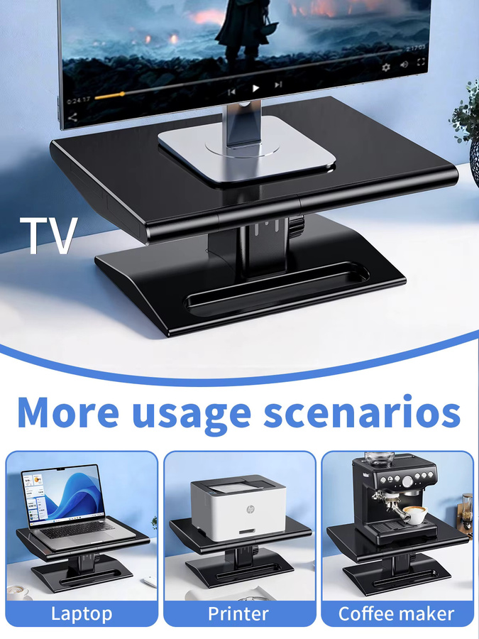 EARY Monitorarm in Schwarz als ergonomischer Desktop-Monitorhalter und Laptop-Ständer mit Telefonhalterung und höhenverstellbarer Funktion für deinen Schreibtisch - Bild 6
