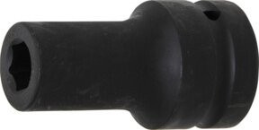 BGS Kraft-Steckschlüssel-Einsatz Sechskant tief 5500-17 aus Chrome-Molybdän-Stahl, Antrieb Innenvierkant 25 mm (1 Zoll), SW 17 mm, Schwarz - Bild 1