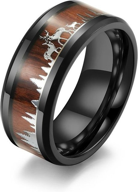 YIRAN Jewelry Ringe Edelstahl, Schwarz, Unisex - Bild 1