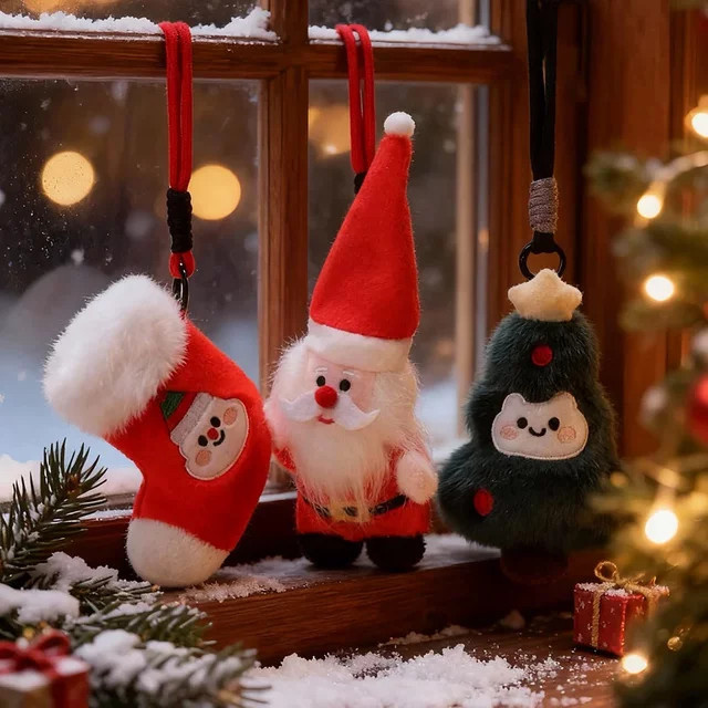 pangcangshu Weihnachtsmann Plüschtier, rote Stiefel, hängend - Bild 1