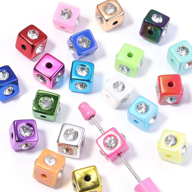 louleur Acrylperlen, quadratisch, 14 mm, bunt, Unisex - Bild 1