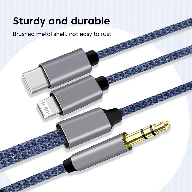 Olaf 2-in-1 Aux-Audiokabel USB-C und Lightning auf 3,5-mm-Klinke Konverter für iOS und Android Geräte - Bild 6