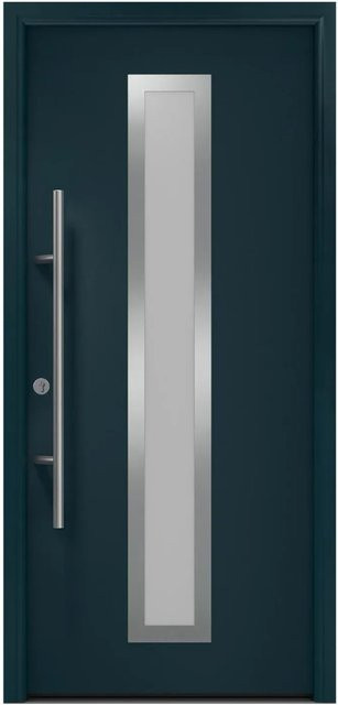 EcoStar Haustür Isopro Secur IPS 700S mit Glaseinsatz Anthrazitgrau B: 110 cm, H: 210 cm, DIN Links - Bild 1