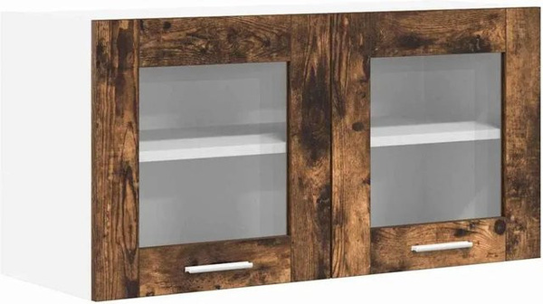 vidaXL Hängeschrank Riga Küchenschrank in Geräucherte Eiche und Weiß, B/T/H: 80 x 31 x 40 cm