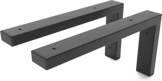 HEVVA Waschtischhalterung MAIN 2er Set Schwarz Matt, Tiefe: 30 cm - Bild 1