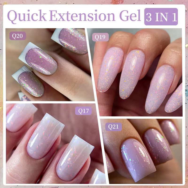 LILYCUTE Glitter Quick Extension Gel Nagellack, Lila, 7 ml - Bild 3