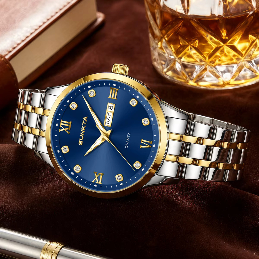 LIGE Armbanduhr Quarz, Edelstahl, Blau, Silber, Herren - Bild 5