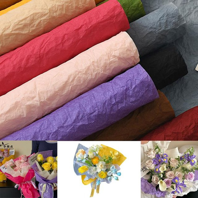 5 Stück Vintage Krepppapier in Multicolour für Blumenstrauß und Geschenke, B/B: 53 x 53 cm - Bild 1