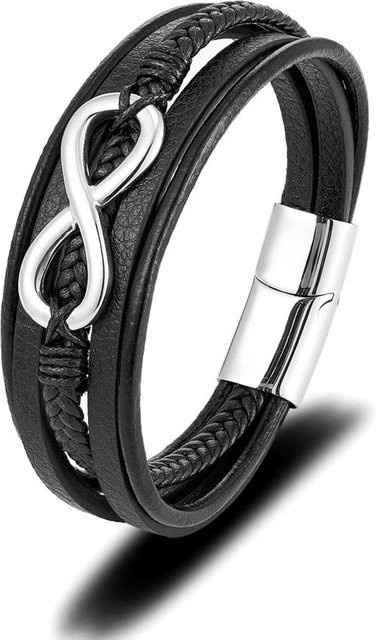 Armband, Edelstahl, Schwarz, Herren, 19cm - Bild 1