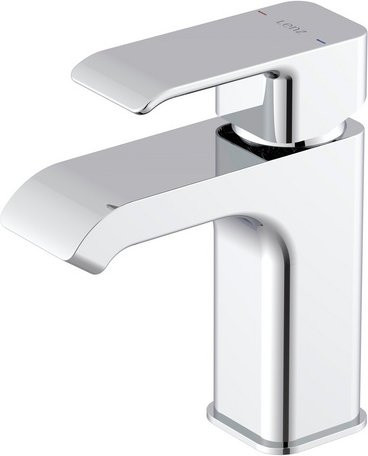 LENZ Waschtischarmatur MILANA aus Messing in Chrom und Silber mit Pop-up-Abfluss und Wassersparfunktion - Bild 1