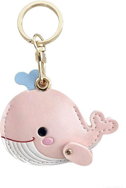 Dalabjng Leder-Schlüsselanhänger Rosa als wasserfeste Schutzhülle für Airtag für Schlüssel und Geldbörse - Bild 1