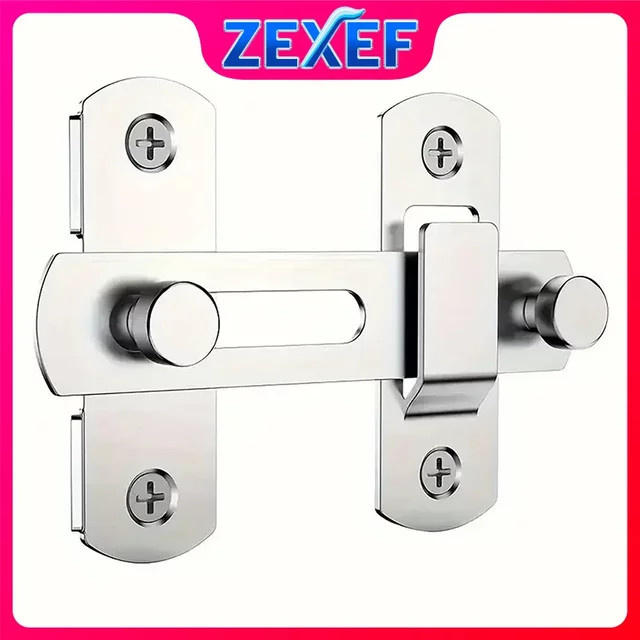 ZEXEF Edelstahl Schiebetür-Verschluss für Torschlösser, Fenster und Scheunentüren in Mattschwarz und Silber - Bild 1