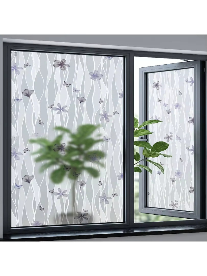 BUNPIG Selbstklebende Sichtschutz-Fensterfolie in Transparent, UV-blockierende mattierte PVC Fensterfolie für Haus und Duschtür - Bild 3