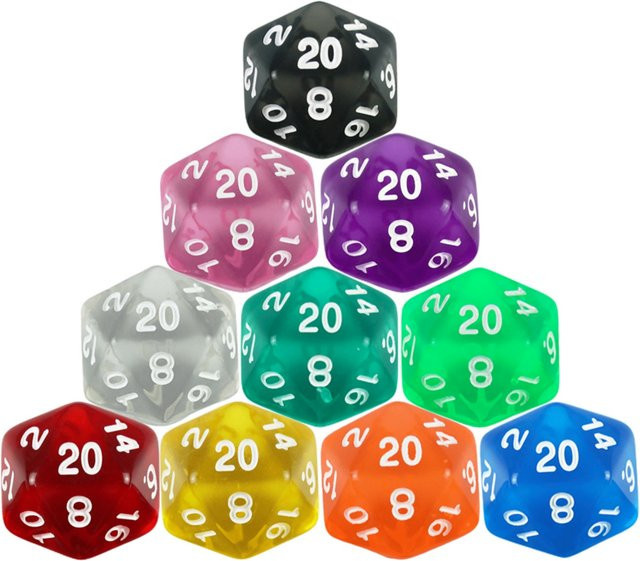 Dormia D20 Würfelset, 10-teiliges Set, Transparent, Bunt / Mehrfarbig - Bild 1