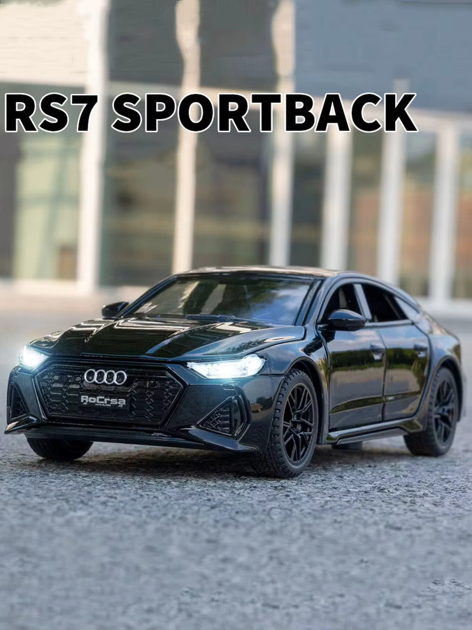 MAKEDA RS7 RS6 Diecast Modell Auto, 1:32, mit Licht und Sound, Metall, Gummi Reifen - Bild 4