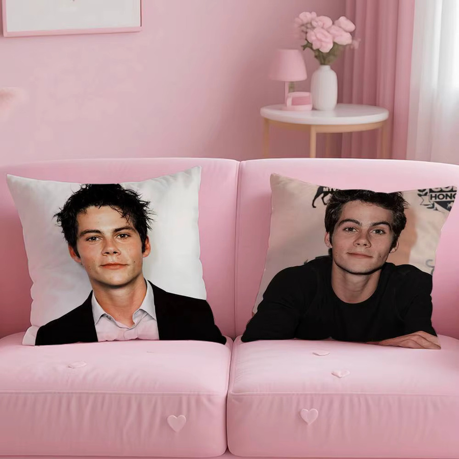 Kissenbezug mit Dylan O'Brien Motiv aus kurzem Plüsch, quadratisch, Mehrfarbig, Breite: 35,0 cm - Bild 3