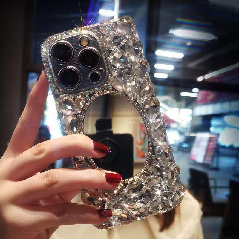 Glitzer Spiegel Handyhülle für Samsung Galaxy S26 Ultra S25 FE S24 S23 Plus S22 A55 A15 A14 A36 A56 A33 A37 A16 A26 A34 A54 A35 in Silber - Bild 5