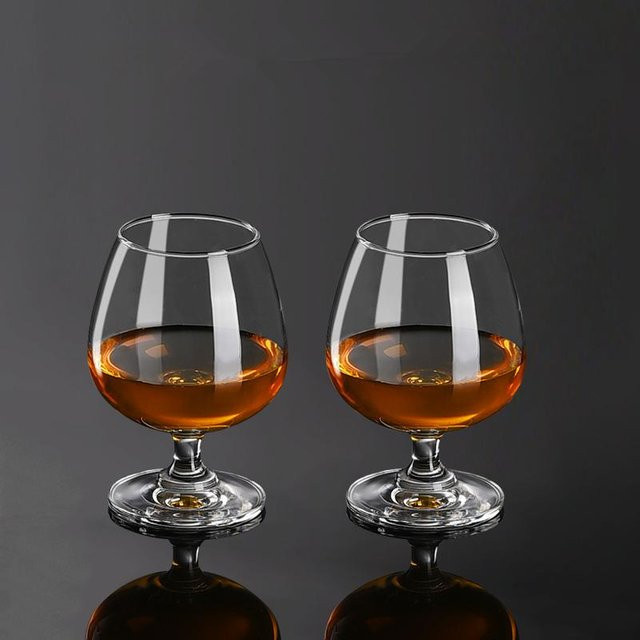 Yiran Furniture Brandy Snifter Set aus Kristallglas, 2 Stück, Grau, 260 ml pro Glas - Bild 1