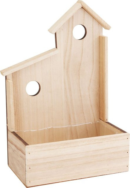Holz-Pflanzschale Häuschen von Othmar Decorations in Beige, B: 33,0 cm, T: 21,0 cm, H: 12,0 cm - Bild 1