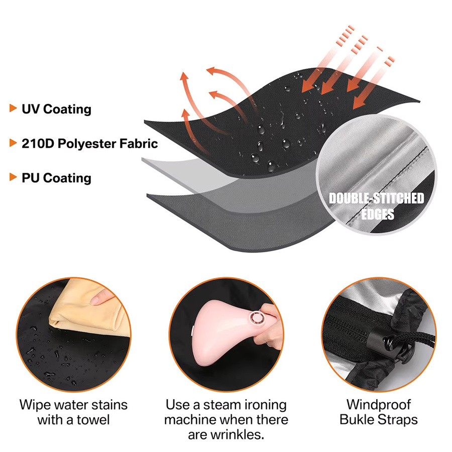 Wasserdichte 210D Schwerlast-Abdeckung aus Polyester für Hängesessel und Schaukelsessel, Schwarz - Bild 3