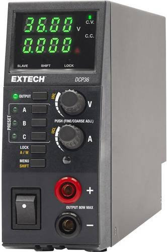 Extech DCP36 Labornetzgerät in Schwarz, einstellbar 0,5 - 36V, 0 - 5A, 80W - Bild 1