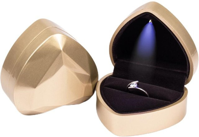 TOMTOP JMS Herzförmige Ringbox mit LED-Lichtanzeige, Unisex - Bild 1
