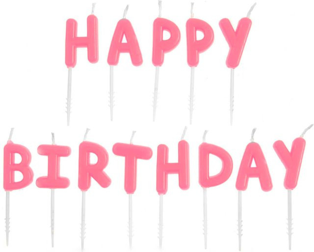 Rico Design Happy Birthday Kerze in Neon Pink - Bild 1