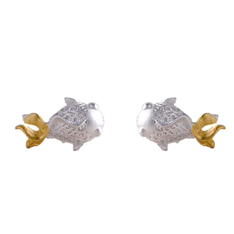 GaGa-Duck Goldfisch-Ohrstecker, 925 Silber - Bild 3