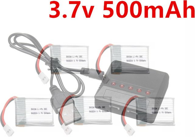 Wltoys LiPo-Akku und Ladegerät Set 3,7 V 500 mAh 25C als Ersatzteil für RC Hubschrauber V931 F949 XK123 - Bild 1